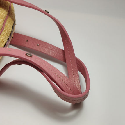 Dior Wicker Boston Bag Floral Embroidery Pink Leather