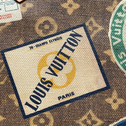 Louis Vuitton OnTheGo Large Hotel Labels Brown Monogram Crossbody Tote