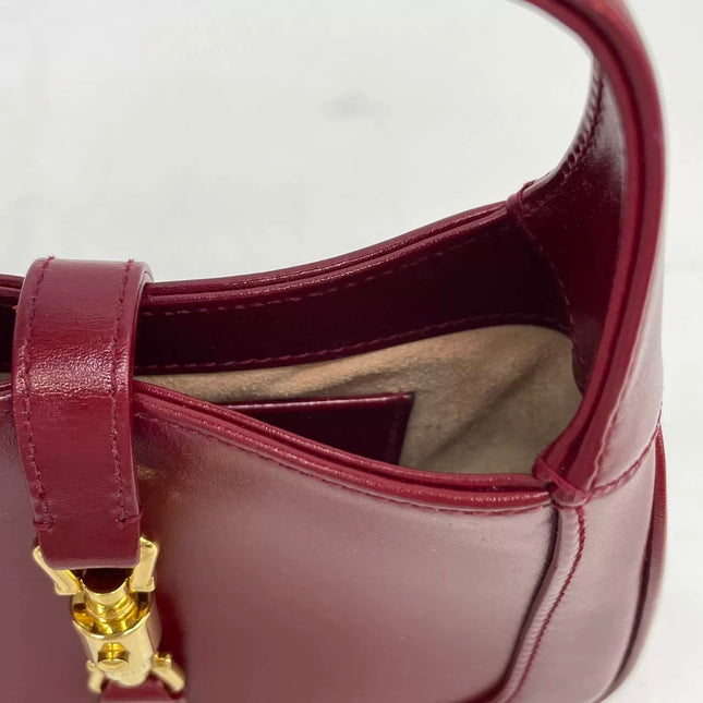 Gucci Jackie 1961 Mini Red Burgundy Leather Bag