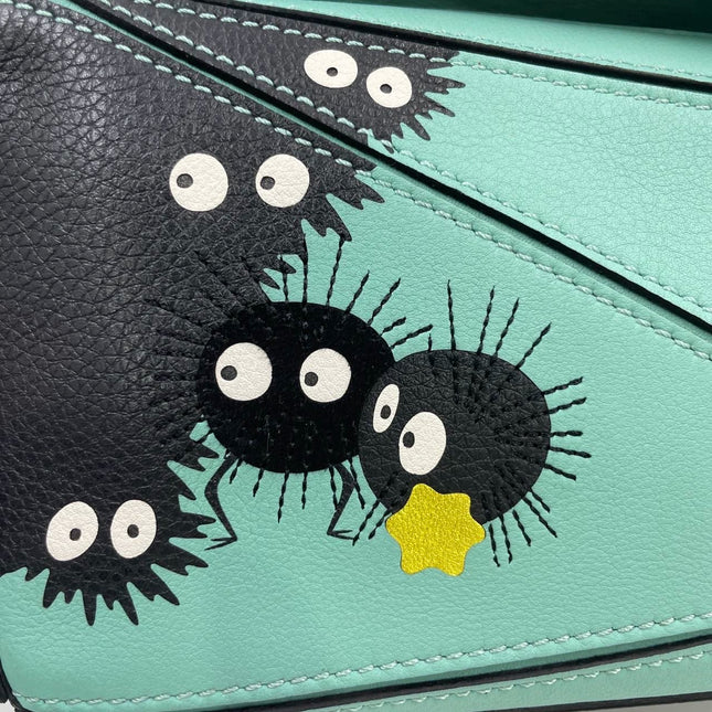 Loewe x Studio Ghibli Collection Susuwatari Mini Puzzle Green Crossbody Bag