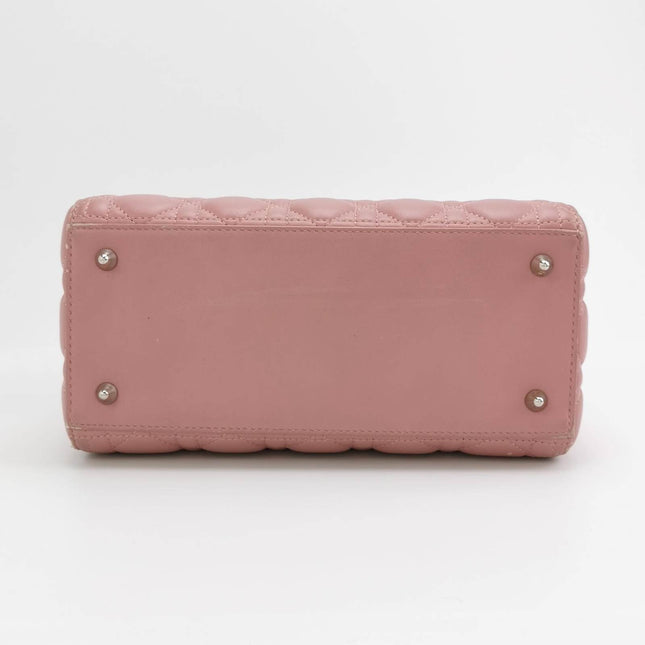 Sold Lady Dior 2012 Medium Pink Cannage Leather Handbag