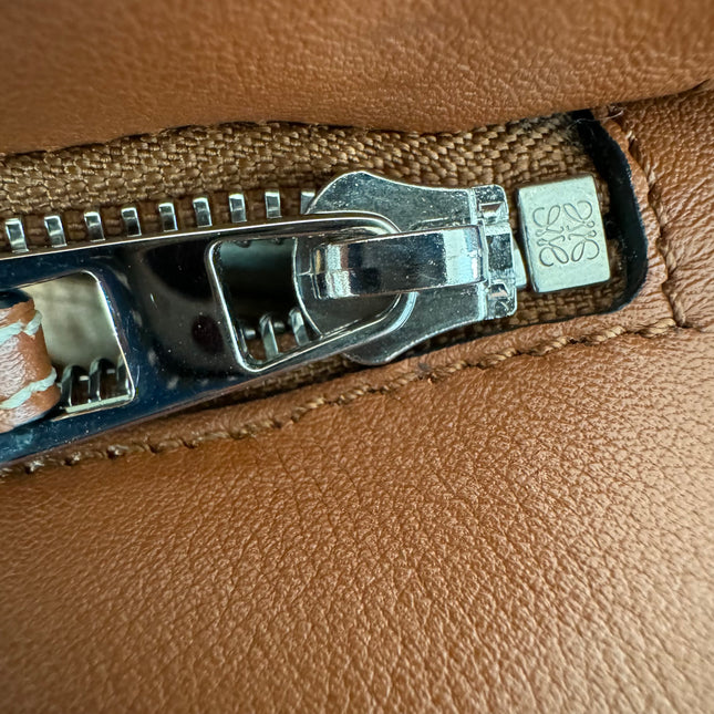 Sold Loewe Puzzle Small Leather Woven Caramel Tan Crossbody Bag