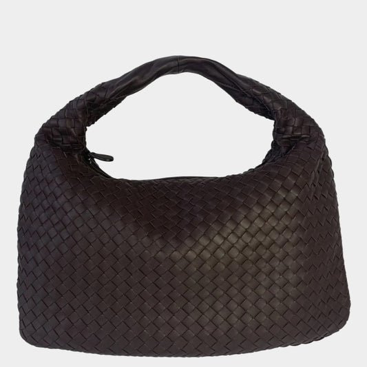 Bottega Veneta Intrecciato Hobo Bag Medium Brown Lambskin leather 40cm Never Worn-Luxbags
