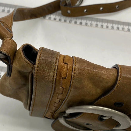 Dior Vintage Gaucho Mini Brown Leather Crossbody Bag 2006