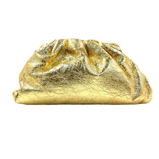 Sold Bottega Veneta Pouch Gold Leather