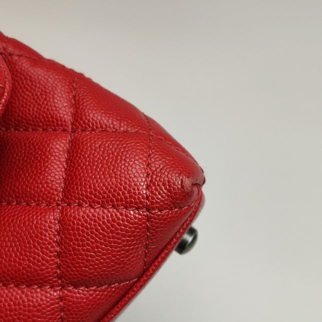 Sold Chanel Coco Handle Small Red Caviar Leather Silver Hardware, 2016-2017