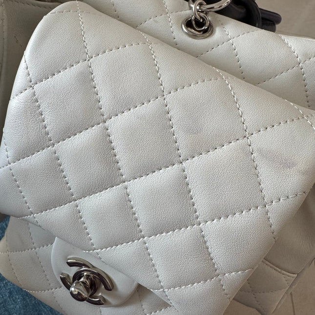 Chanel Cambon Multi-pocket Ligne Reporter Bag Large White Calfskin Leather
