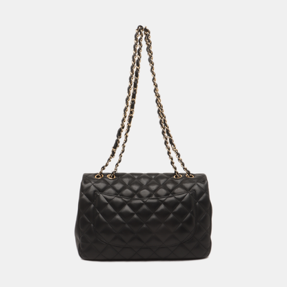 Chanel Classic Flap Jumbo Black Lambskin Leather Single Flap with Gold Hardware, 2010-2011