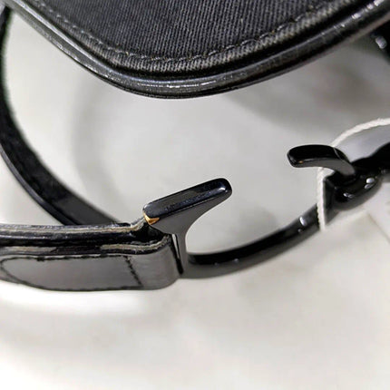 Sold Dior Saddle Vintage So Black Fabric and Patent Leather Shoulder Bag