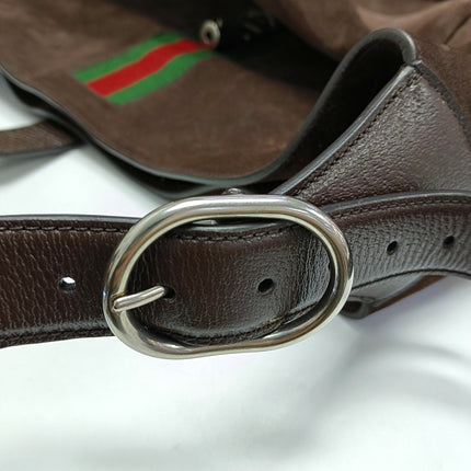 Gucci Jackie 1961 Medium Brown Suede Shoulder Tote Bag