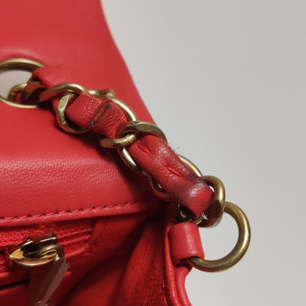 Chanel Classic Flap Mini 2019 Red Lambskin Leather Gold Hardware