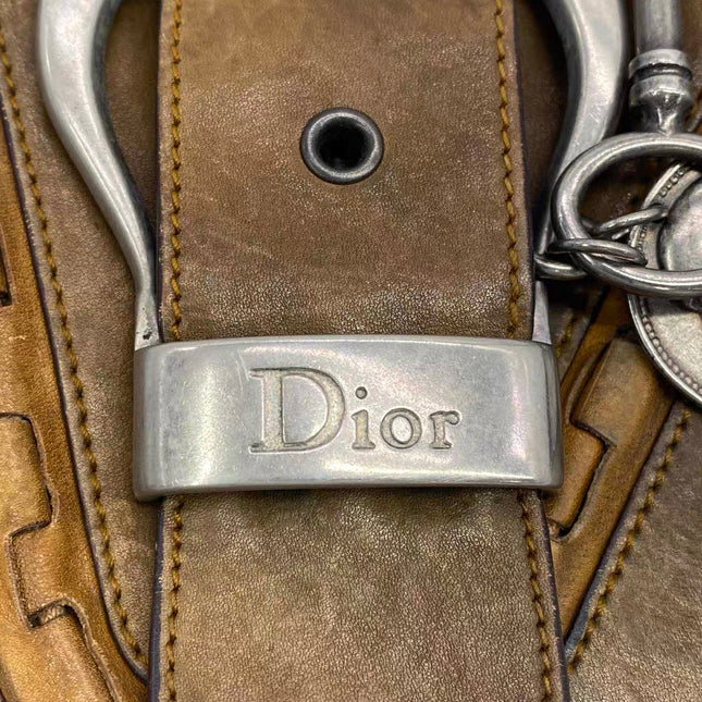 Dior Vintage Gaucho Mini Brown Leather Crossbody Bag 2006