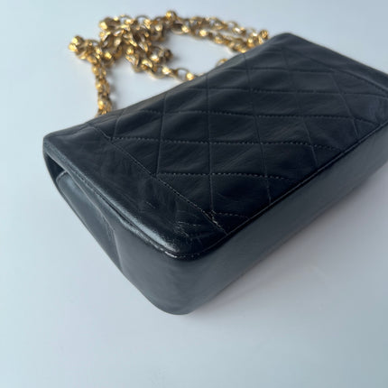 Chanel Diana Flap Bag Mini Black Leather Bijou Chain