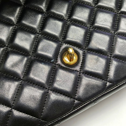 Chanel Classic Flap Maxi Black Lambskin Leather Single Flap with Gold Hardware 2009-2010