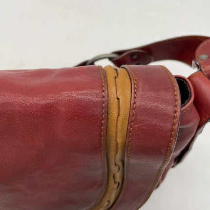 Dior Vintage Gaucho Large Red Leather Crossbody Bag