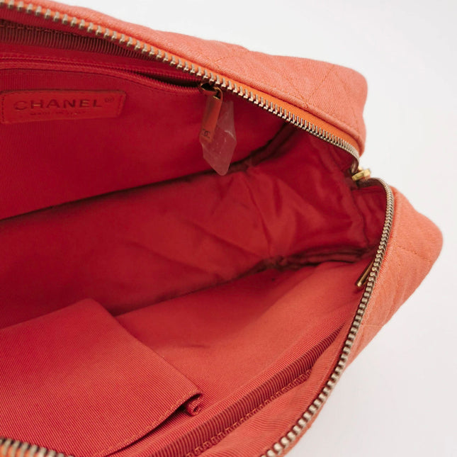 Sold Chanel 2016 Canvas Quilted Small 2.55 Mademoiselle Camera Case Bag Orange