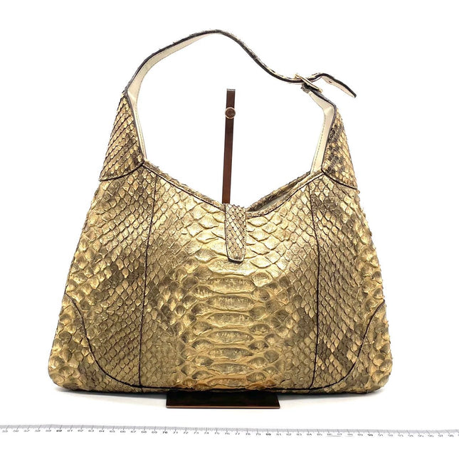 Gucci Jackie Vintage Camel Python Leather Rare