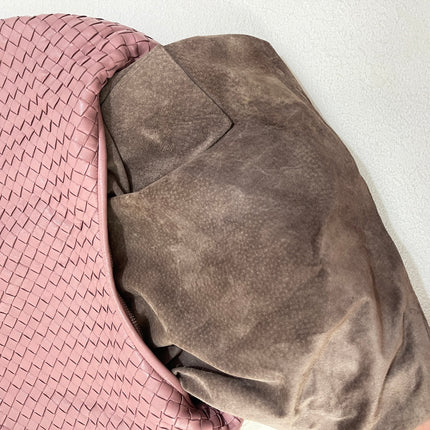Sold Bottega Veneta Veneta Hobo Medium Cherry Blossom Pink Intrecciato Leather Bag 40cm