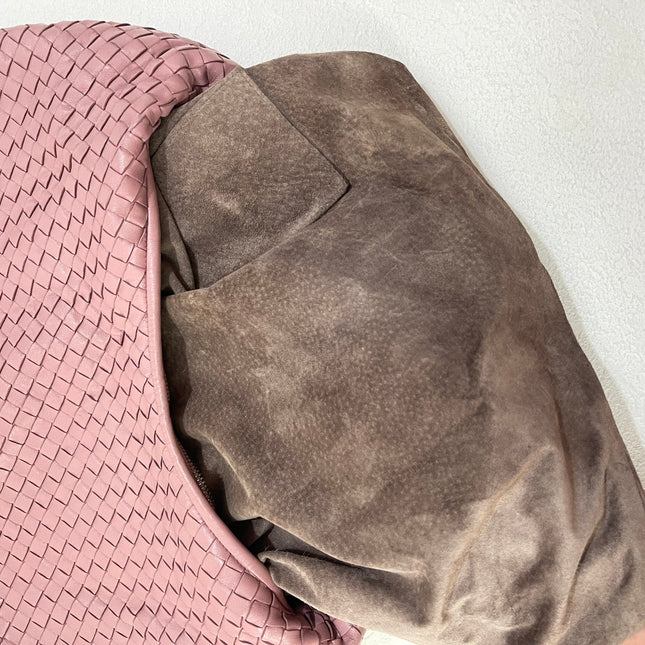 Sold Bottega Veneta Veneta Hobo Medium Cherry Blossom Pink Intrecciato Leather Bag 40cm