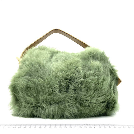 Fendi Mini Mamma Baguette Green Faux Fur