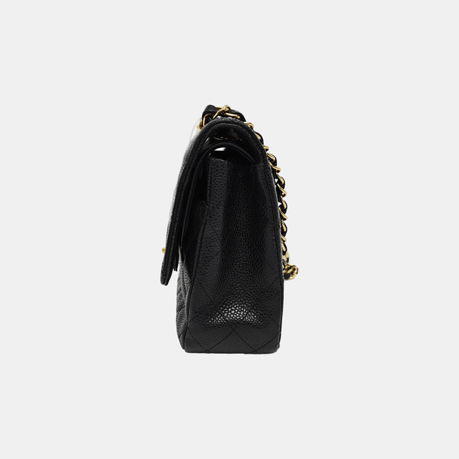 Chanel Classic Flap Medium Black Caviar Leather with 24k Gold Hardware, 2008