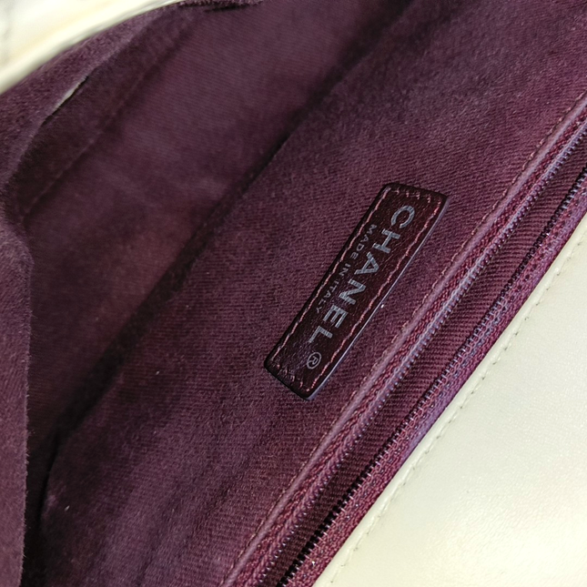 Chanel Classic Flap Medium Chevron Beige Quilted Lambskin Leather, 2015