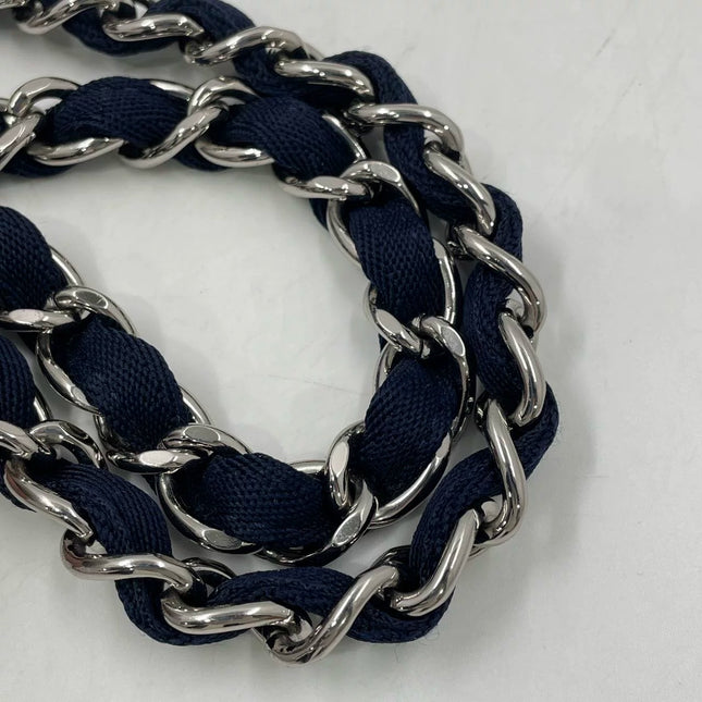 Chanel Deauville Tote Medium Navy Denim Top Handle