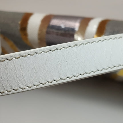 FENDI Baguette 1997 Zebra-Stripe Sequin White and Silver