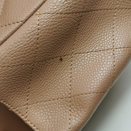 Chanel Classic Flap Jumbo 2009 Coffee Brown Caviar Leather Single Flap Silver Hardware