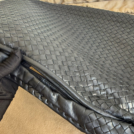 Bottega Veneta Intrecciato Hobo Bag Medium Black Leather 47cm NEVER WORN