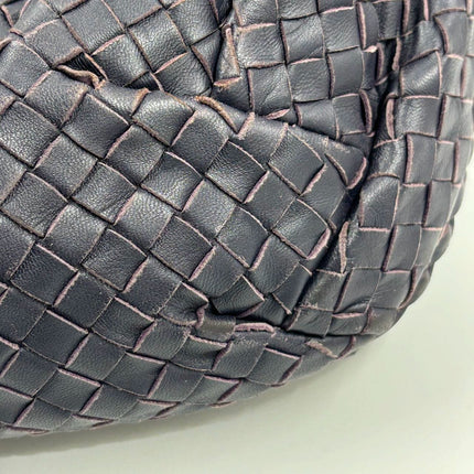 Bottega Veneta Belly Hobo Intrecciato Leather Navy Purple Inside 5077 Medium 40cm