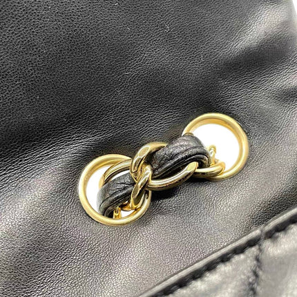Chanel Classic Flap Jumbo Cuir d'Agneau Noir Rabat Simple Accastillage Doré 2010-11