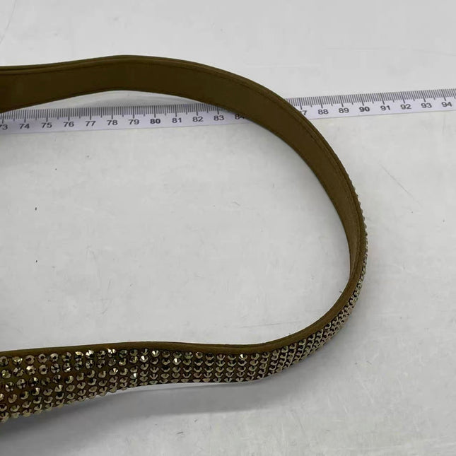 Yves Saint Laurent YSL Le 5 A 7 Hobo Mini Brown Silk Crystals Shoulder Bag