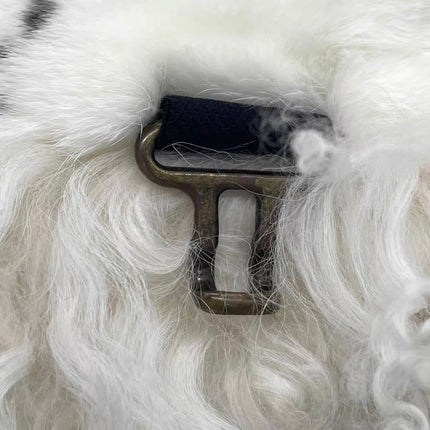Fendi White Fur FF Logo Flap Shoulder Bag