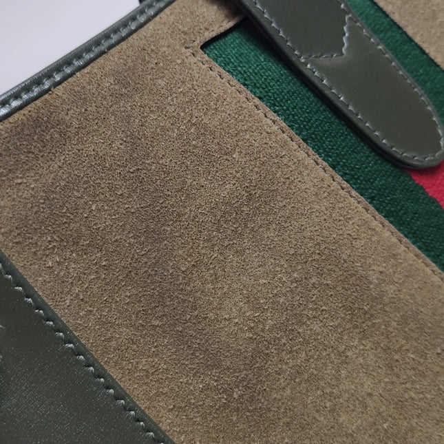 Gucci Jackie 1961 Small Olive Green Suede and Leather Bag