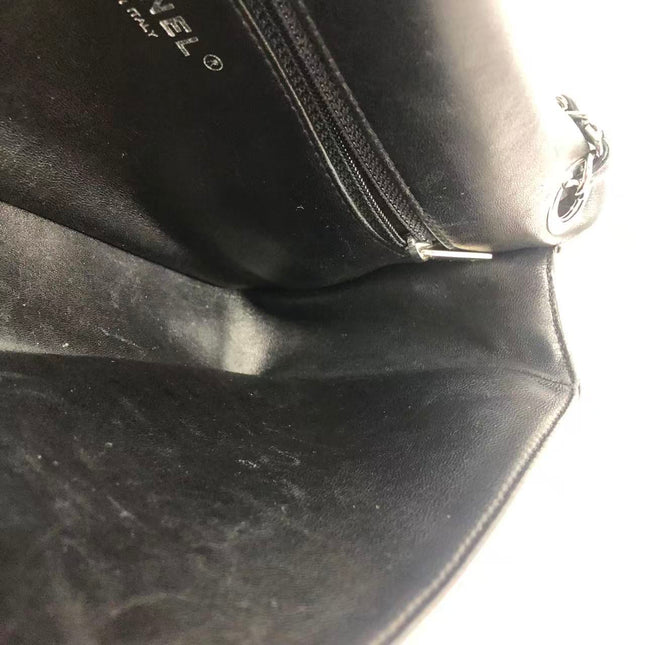 Chanel Medium Flap Bag Shearling and Leather Pop Art N.5 Silver Hardware