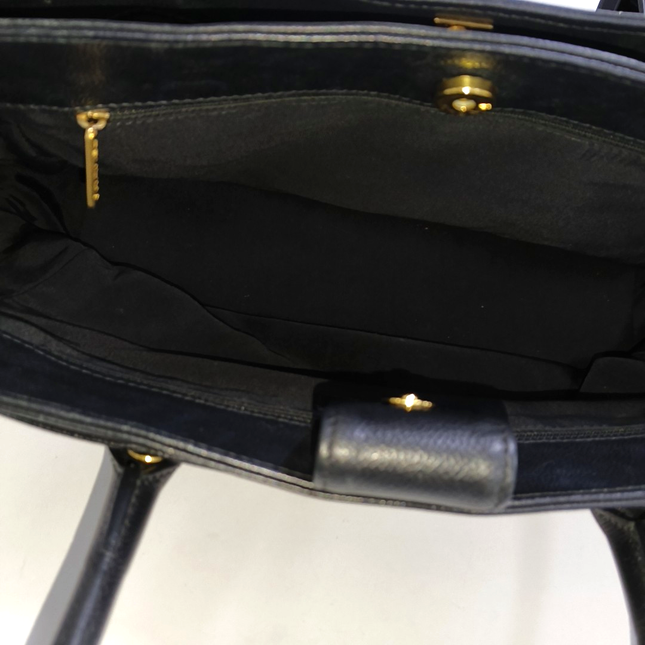 Chanel Cerf Executive Black Caviar Leather Handbag Gold Hardware