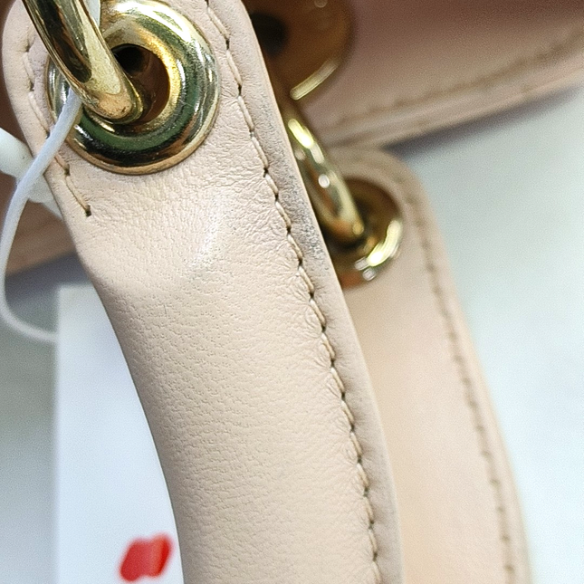 Lady Dior Medium Light Pink Lambskin Leather Gold Hardware