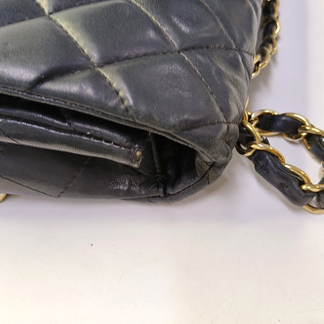 Chanel Classic Flap Jumbo Vintage Black Lambskin Leather Single Flap 24k Gold Hardware, 2008-2009
