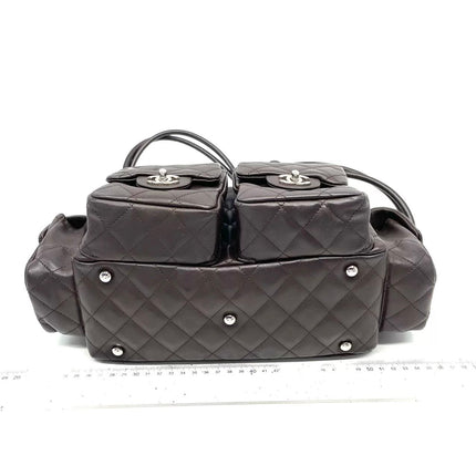 Sac Reporter Ligne Cambon Chanel en cuir de veau noir multipoches taille moyenne