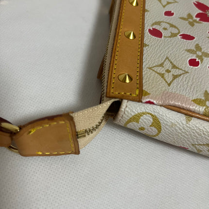 Louis Vuitton x Takashi Murakami Cherry Blossom Pochette Accessoire White Monogram