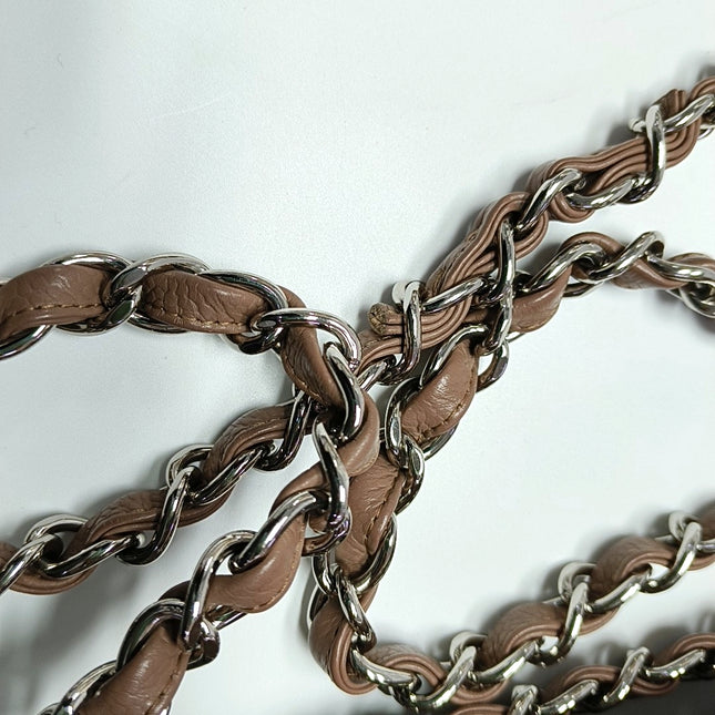 Chanel Classic Flap Jumbo 2009 Coffee Brown Caviar Leather Single Flap Silver Hardware