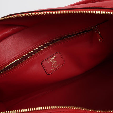 Loewe Amazona 36 Medium Red Leather Horse Lock Gold-tone Hardware
