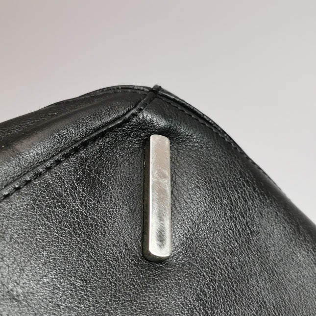 Loewe Puzzle Large Black Smooth Leather White Logo