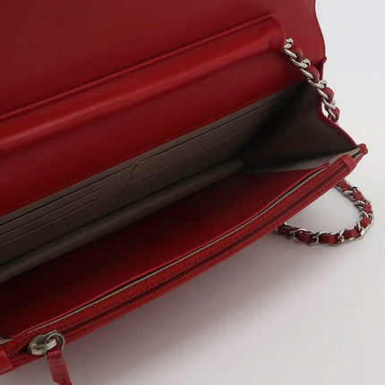 Chanel Wallet on Chain WOC Double CC Red Caviar Leather