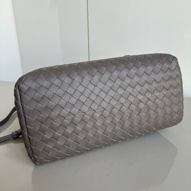 Bottega Veneta Roma Handbag Bag Intrecciato Nappa Leather Grey Mini 25cm