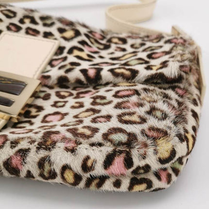 Sold Fendi Baguette Pony-hair Calfskin Leather in leopard print white and Pink