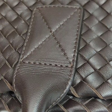 Bottega Veneta Cabat Tote Intreccio Leather Dark Chocolate Brown 45cm