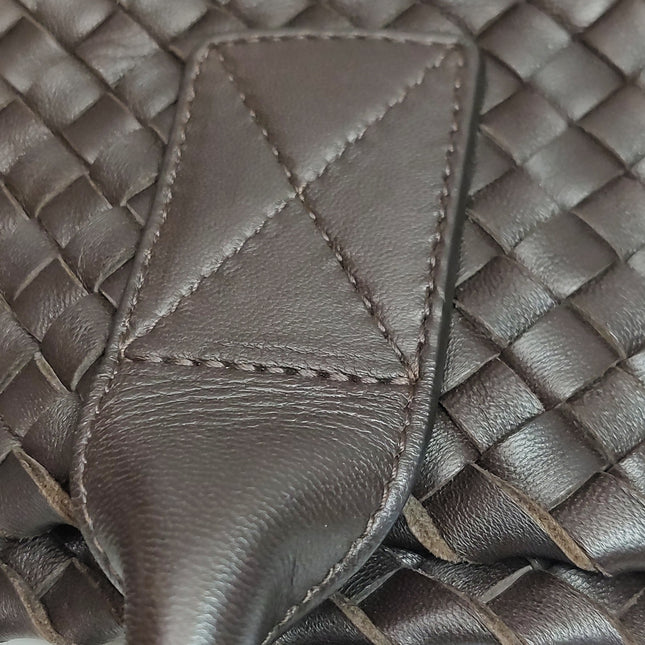 Bottega Veneta Cabat Tote Intreccio Leather Dark Chocolate Brown 45cm