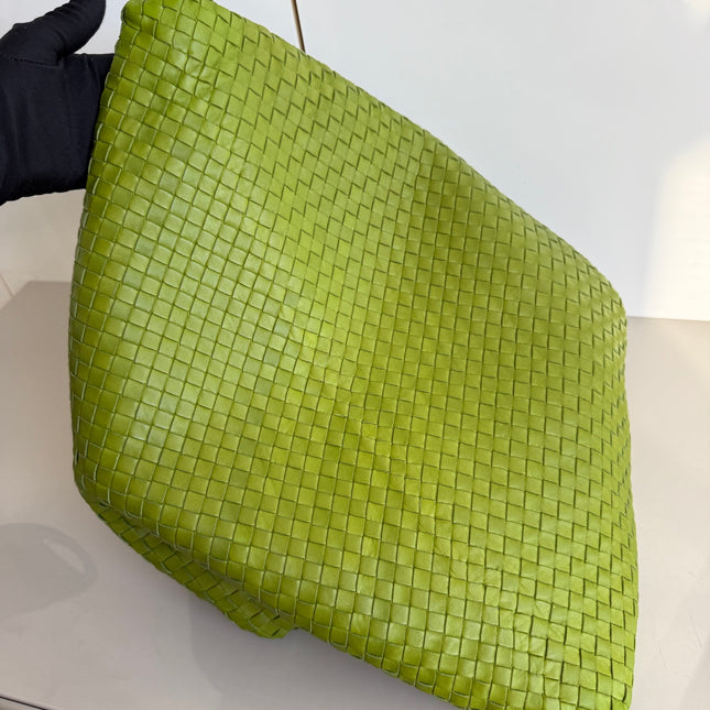 Bottega Veneta Maxi Convertible Tote Bag Hobo Green Leather Two-way Carry 52cm